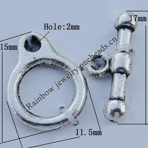 Clasp Zinc Alloy Jewelry Findings Lead-free, 15x11.5mm Hole:2mm Sold by KG