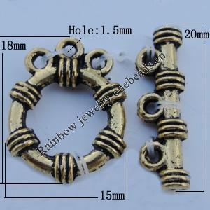 Clasp Zinc Alloy Jewelry Findings Lead-free, 18x15mm Hole:1.5mm Sold by KG