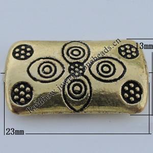 Bead Zinc Alloy Jewelry Findings Lead-free, Rectangle 23x13mm Hole:2mm Sold by Bag