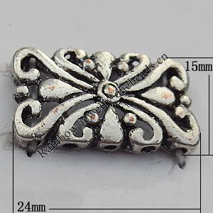 Connector Zinc Alloy Jewelry Findings Lead-free, 15x24mm Hole:1mm, Sold by Bag