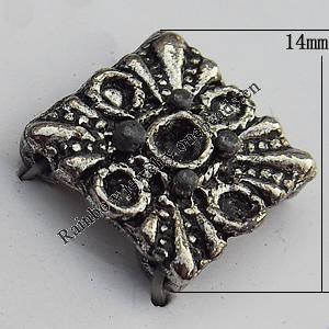Connector Zinc Alloy Jewelry Findings Lead-free, 14x14mm Hole:1mm, Sold by Bag