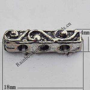 Connector Zinc Alloy Jewelry Findings Lead-free, 18x4mm Hole:2mm, Sold by Bag