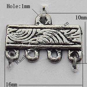 Connector Zinc Alloy Jewelry Findings Lead-free, 16x10mm Hole:1mm, Sold by Bag