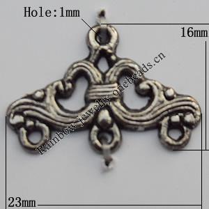 Connector Zinc Alloy Jewelry Findings Lead-free, 23x16mm Hole:1mm, Sold by Bag