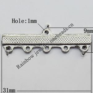 Connector Zinc Alloy Jewelry Findings Lead-free, 31x9mm Hole:1mm, Sold by Bag