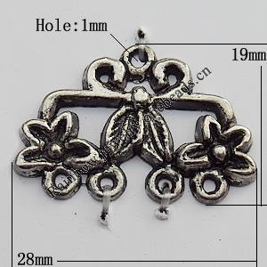 Connector Zinc Alloy Jewelry Findings Lead-free, 28x19mm Hole:1mm, Sold by Bag