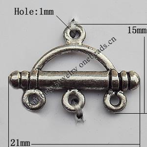 Connector Zinc Alloy Jewelry Findings Lead-free, 21x15mm Hole:1mm, Sold by Bag