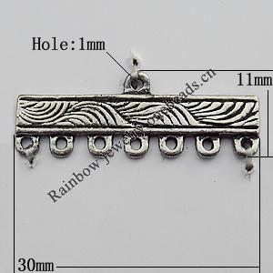 Connector Zinc Alloy Jewelry Findings Lead-free, 39x17mm Hole:Big:4mm Small:3mm, Sold by Bag