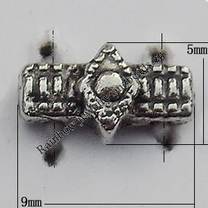 Connector Zinc Alloy Jewelry Findings Lead-free, 5x9mm Hole:1mm 2-Hole, Sold by Bag