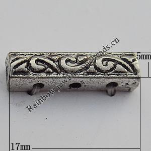 Connector Zinc Alloy Jewelry Findings Lead-free, 17x5mm Hole:1mm, Sold by Bag