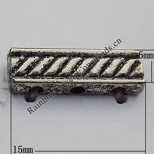 Connector Zinc Alloy Jewelry Findings Lead-free, 15x5mm Hole:1mm, Sold by Bag