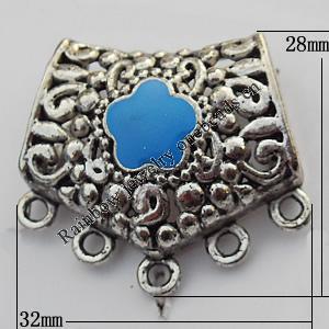 Connector Zinc Alloy Jewelry Findings Lead-free, 32x28mm Hole:2mm, Sold by Bag