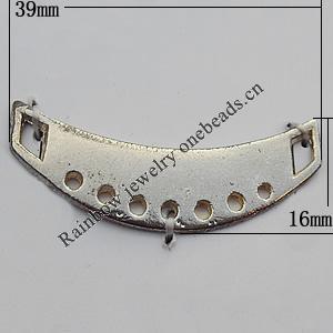 Connector Zinc Alloy Jewelry Findings Lead-free, 39x16mm, Sold by Bag
