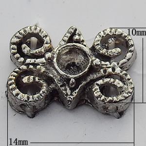 Connector Zinc Alloy Jewelry Findings Lead-free, 14x10mm Hole:1mm, Sold by Bag