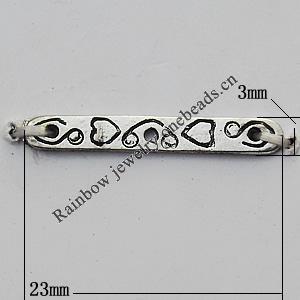 Connector Zinc Alloy Jewelry Findings Lead-free, 23x13mm Hole:1mm, Sold by Bag