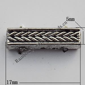 Connector Zinc Alloy Jewelry Findings Lead-free, 17x5mm Hole:1mm, Sold by Bag