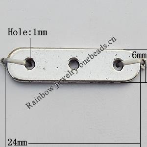 Connector Zinc Alloy Jewelry Findings Lead-free, 24x6mm Hole:1mm, Sold by Bag