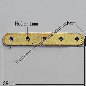 Connector Zinc Alloy Jewelry Findings Lead-free, 39x6mm Hole:1mm, Sold by Bag