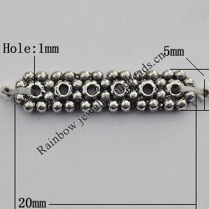 Connector Zinc Alloy Jewelry Findings Lead-free, 20x5mm Hole:1mm, Sold by Bag