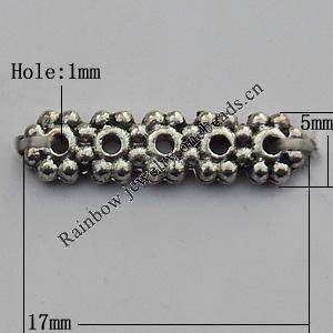 Connector Zinc Alloy Jewelry Findings Lead-free, 17x5mm Hole:1mm, Sold by Bag