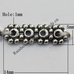 Connector Zinc Alloy Jewelry Findings Lead-free, 14x5mm Hole:1mm, Sold by Bag