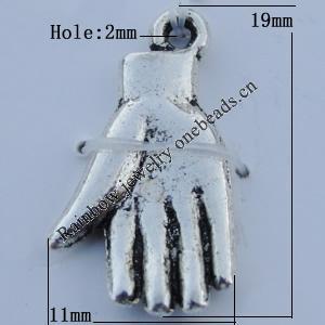 Pendant Zinc Alloy Jewelry Findings Lead-free, 19x11mm Hole:2mm Sold by Bag