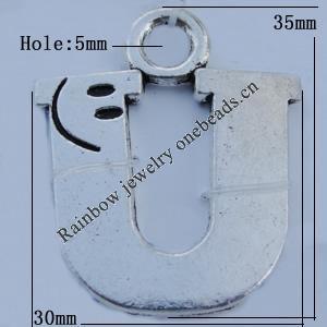 Pendant Zinc Alloy Jewelry Findings Lead-free, 35x30mm Hole:5mm Sold by Bag