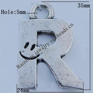 Pendant Zinc Alloy Jewelry Findings Lead-free, 35x24mm Hole:5mm Sold by Bag