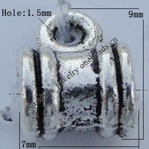 Pendant Zinc Alloy Jewelry Findings Lead-free, 9x7mm Hole:1.5mm,2mm Sold by KG