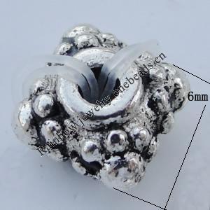 Spacer Zinc Alloy Jewelry Findings Lead-free, 6mm Hole:1mm Sold by Bag