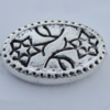 Bead Zinc Alloy Jewelry Findings Lead-free, Flat Oval 18x11.5mm Hole:1mm Sold by Bag