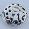 Bead Zinc Alloy Jewelry Findings Lead-free, Flat Round 9mm Hole:1mm Sold by Bag