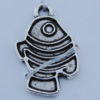 Pendant Zinc Alloy Jewelry Findings Lead-free, Fish 12x19mm Hole:1.2mm Sold by Bag
