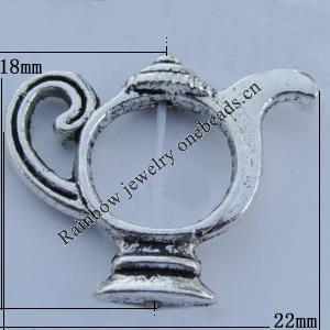 Bead Zinc Alloy Jewelry Findings Lead-free, Pot 22x18mm Hole:1mm Sold by Bag