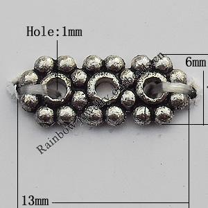 Connector Zinc Alloy Jewelry Findings Lead-free, 13x6mm Hole:1mm, Sold by Bag