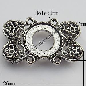 Connector Zinc Alloy Jewelry Findings Lead-free, 26x17mm Hole:1mm, Sold by Bag