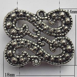 Connector Zinc Alloy Jewelry Findings Lead-free, 18x14mm Hole:1mm, Sold by Bag