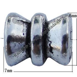 Bead Zinc Alloy Jewelry Findings Lead-free, 7x6mm Hole:2mm Sold by Bag