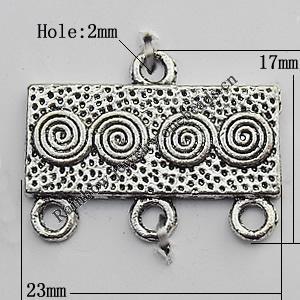 Connector Zinc Alloy Jewelry Findings Lead-free, 23x17mm Hole:2mm, Sold by Bag