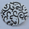 Bead Zinc Alloy Jewelry Findings Lead-free, Flat Round 19x3mm Hole:1mm Sold by Bag
