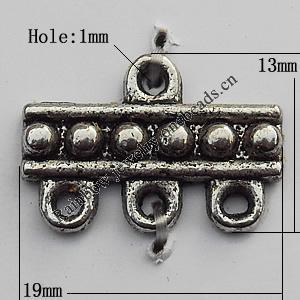 Connector Zinc Alloy Jewelry Findings Lead-free, 13x19mm Hole:1mm, Sold by Bag