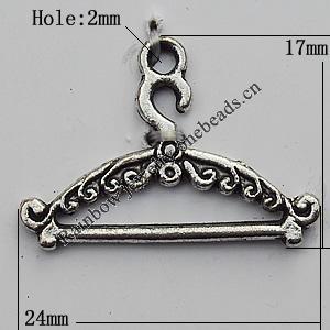 Connector Zinc Alloy Jewelry Findings Lead-free, 17x24mm Hole:2mm, Sold by Bag