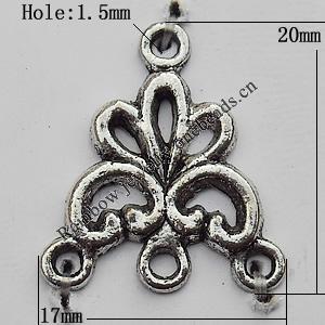 Connector Zinc Alloy Jewelry Findings Lead-free, 17x20mm Hole:1.5mm, Sold by Bag