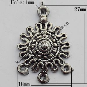 Connector Zinc Alloy Jewelry Findings Lead-free, 18x27mm Hole:1mm, Sold by Bag