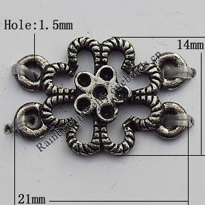 Connector Zinc Alloy Jewelry Findings Lead-free, 14x21mm Hole:1.5mm, Sold by Bag