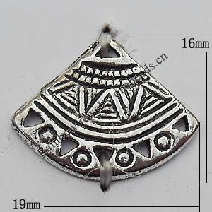 Connector Zinc Alloy Jewelry Findings Lead-free, 19x16mm Hole:1mm, Sold by Bag