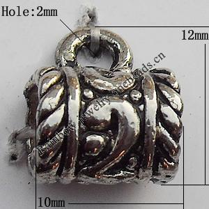 Connector Zinc Alloy Jewelry Findings Lead-free, 10x12mm Big Hole:5mm Small Hole:2mm, Sold by Bag