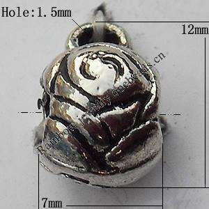 Connector Zinc Alloy Jewelry Findings Lead-free, 7x12mm Big Hole:4mm Small Hole:1.5mm, Sold by Bag