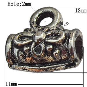 Connector Zinc Alloy Jewelry Findings Lead-free, 11x12mm Big Hole:3mm Small Hole:2mm, Sold by Bag