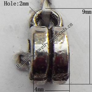 Connector Zinc Alloy Jewelry Findings Lead-free, 4x9mm Big Hole:3mm Small Hole:2mm, Sold by Bag